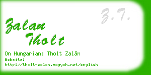 zalan tholt business card