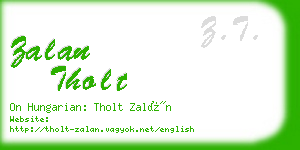 zalan tholt business card